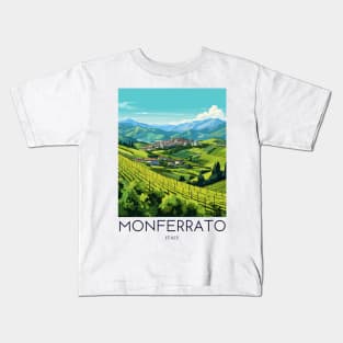 A Pop Art Travel Print of Monferrato - Italy Kids T-Shirt